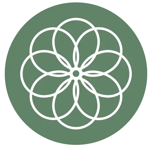 Isologo de Soma y Alma con fondo verde e isologo blanco