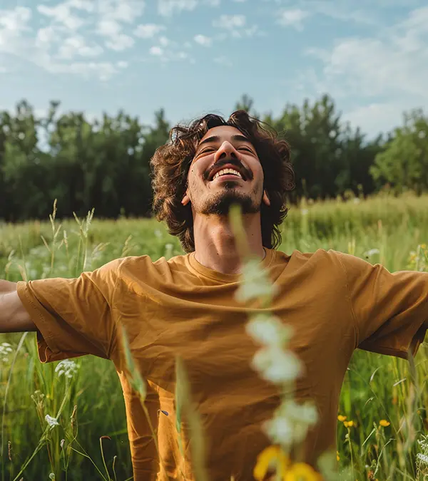 Un plano medio muestra a un hombre y una mujer de piel clara en un entorno médico. El hombre, de unos 45 años, con cabello corto y canoso, viste un uniforme médico azul claro y se encuentra detrás de la mujer, colocando sus manos sobre sus hombros. La mujer, de aproximadamente 25 años, con piel clara y cabello castaño recogido en un moño, lleva un top sin mangas beige claro. El fondo es una pared blanca limpia, con un pequeño mueble blanco visible en la esquina inferior izquierda. La iluminación es suave y difusa, creando una atmósfera clínica y profesional. La imagen está enfocada nítidamente, destacando la interacción entre ambos.